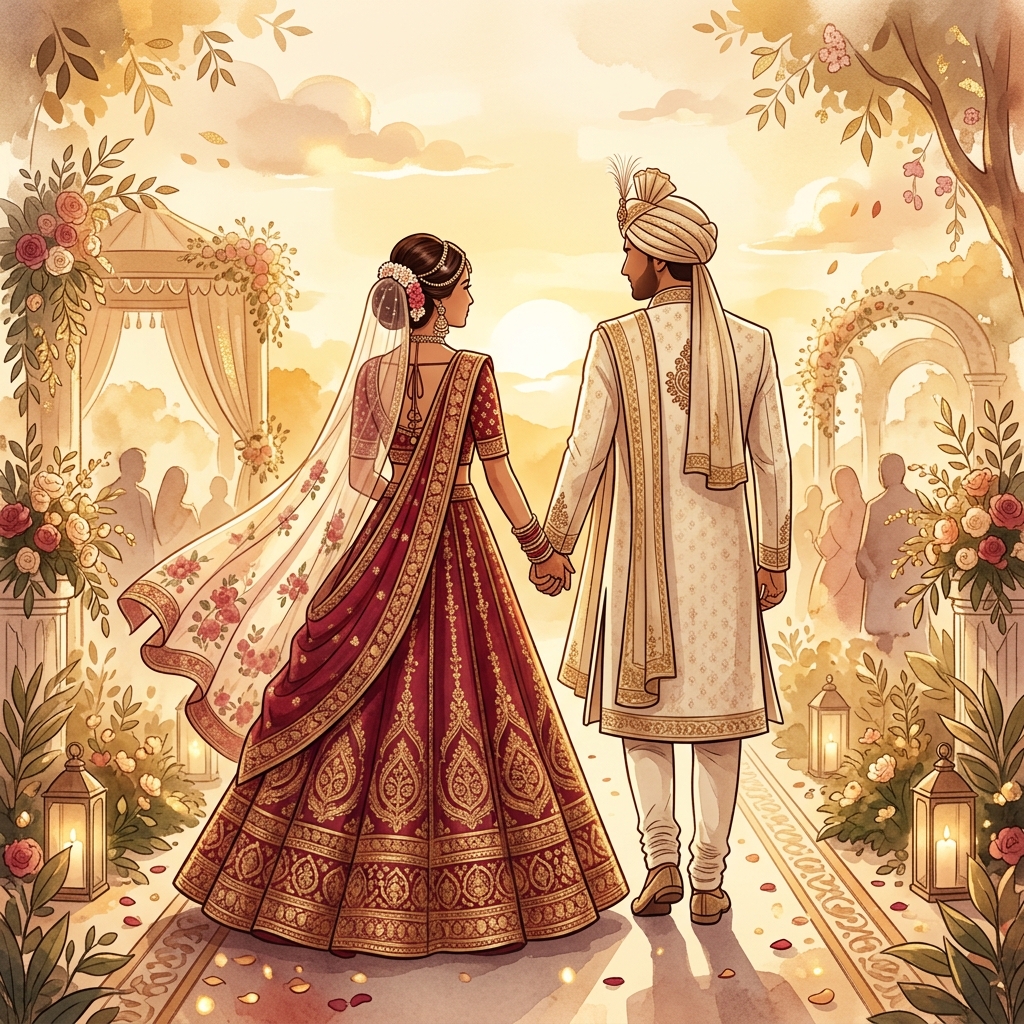 Megha and Yash sharing a loving glance